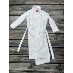 VTG Y2K VICTORIA'S SECRET Cozy Short Plush Bath Robe Embossed Monogram Size S